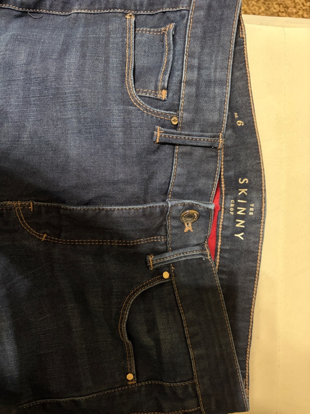 White House Black Market Dark Blue Skinny Crop Jeans - Picture 2 of 2